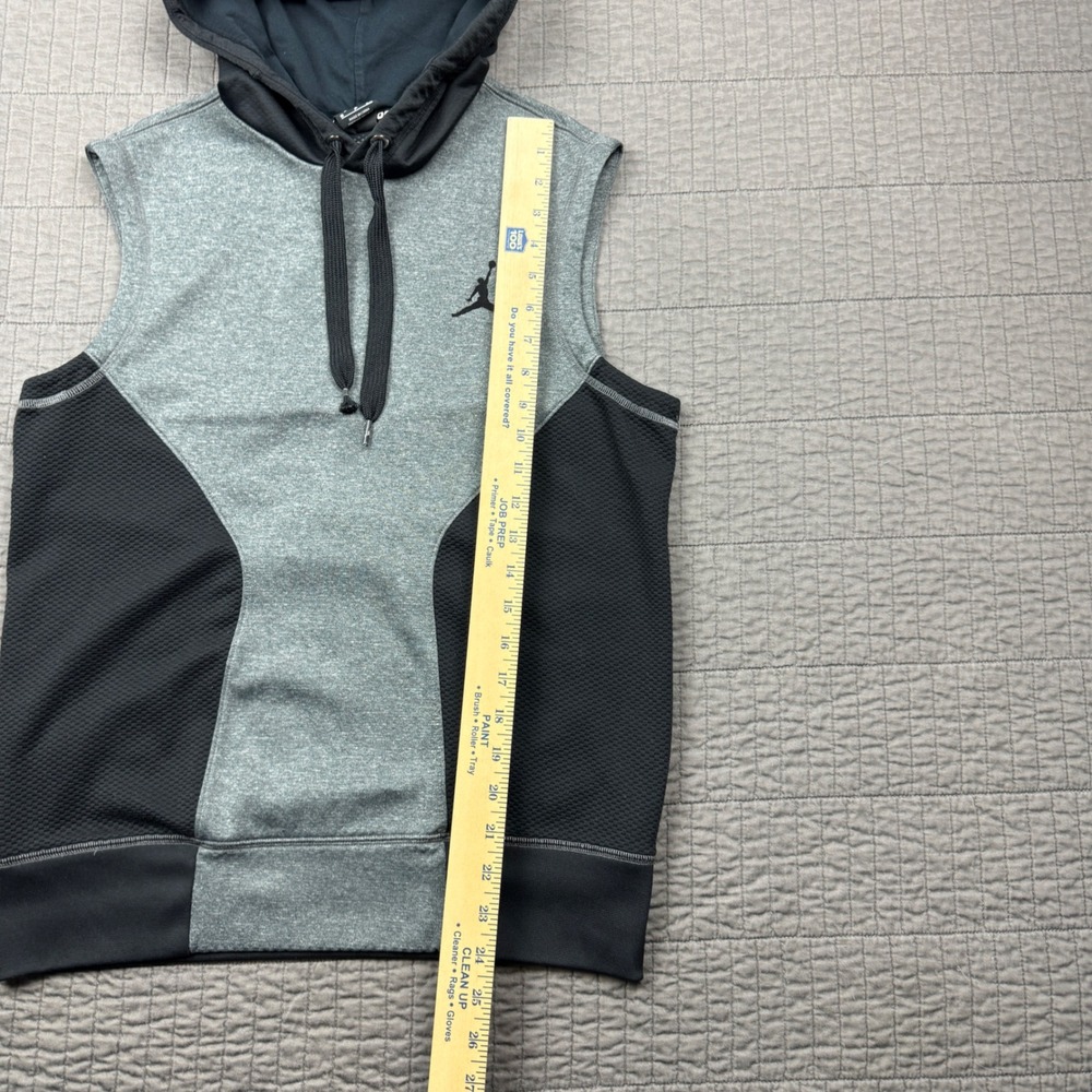 Jordan Men Small Dri-FIT Sleeveless Hoodie Grey Black Jumpman Vest Small Sports - Picture 10 of 12